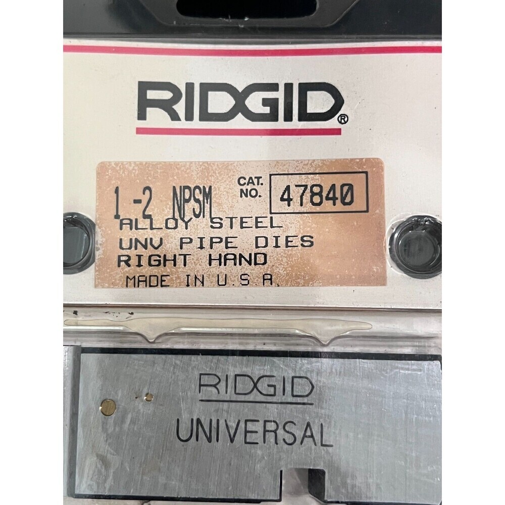 Ridgid 47840 1 to 2" NPSM Pipe Threading Replacement Die